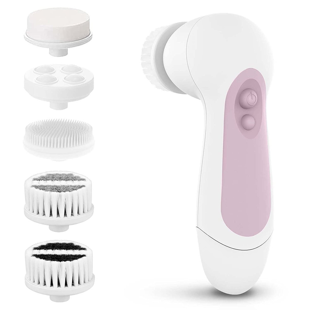 Waterproof Spin Brush Set with 5 Exfoliating Heads for Deep Cleansing