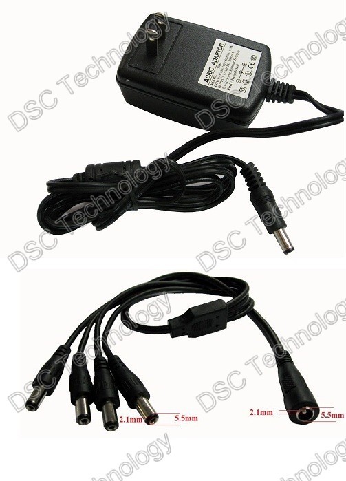 4 CH 12V DC 2000mA CCTV camera Power Supply Adapter