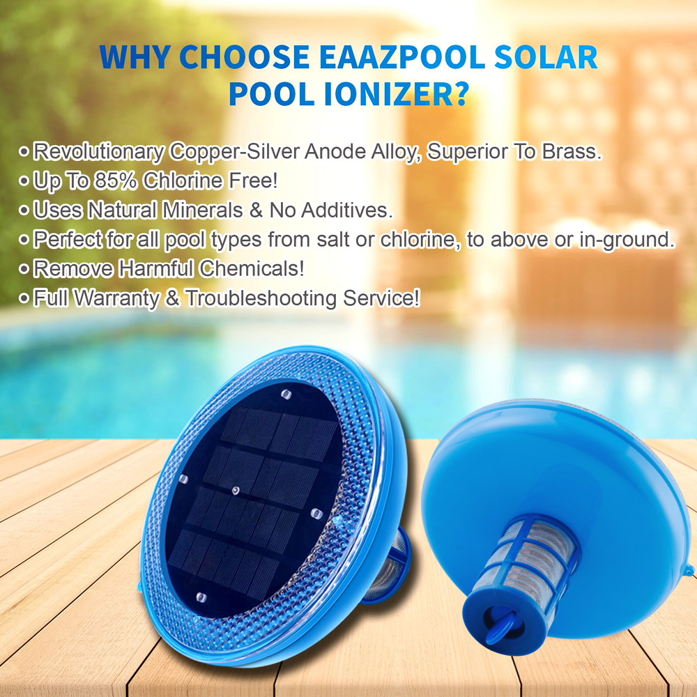 EaazPool Solar Ionizer Powered Natural Pool Clear Purifier