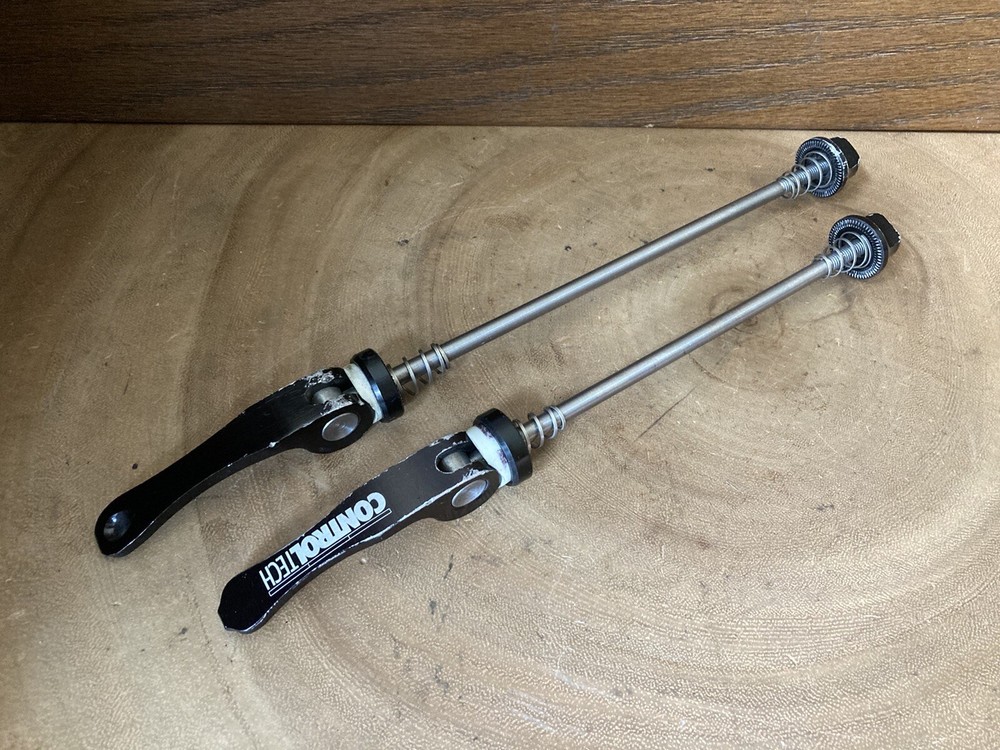 Vtg Control Tech Titanium Skewer Set Black Anodized Front Rear