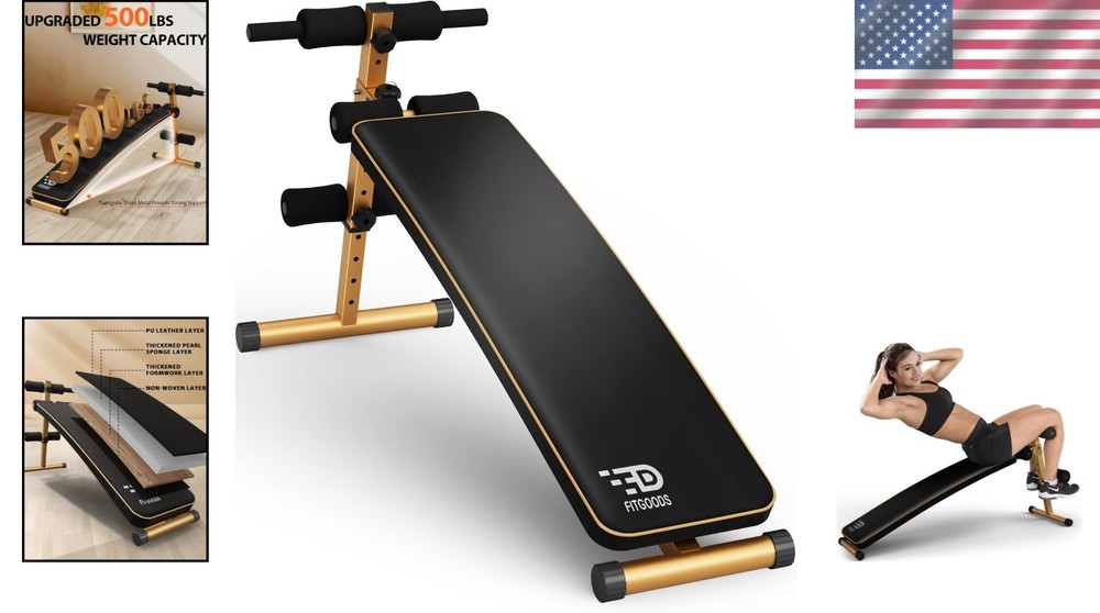 Sit up Bench Adjustable Workout Bench for Ab Exercise Curved Incline/Decli....
