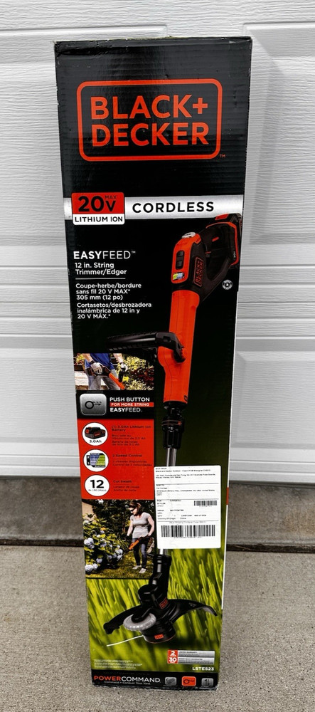 BLACK+DECKER 20V Max Lithium Easyfeedstring Trimmer/Edger - LSTE523 NEW