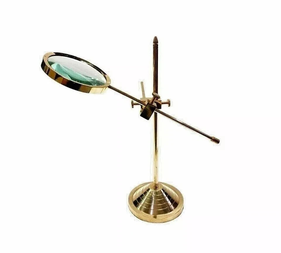 Antique Brass Adjustable Magnifier for Desk