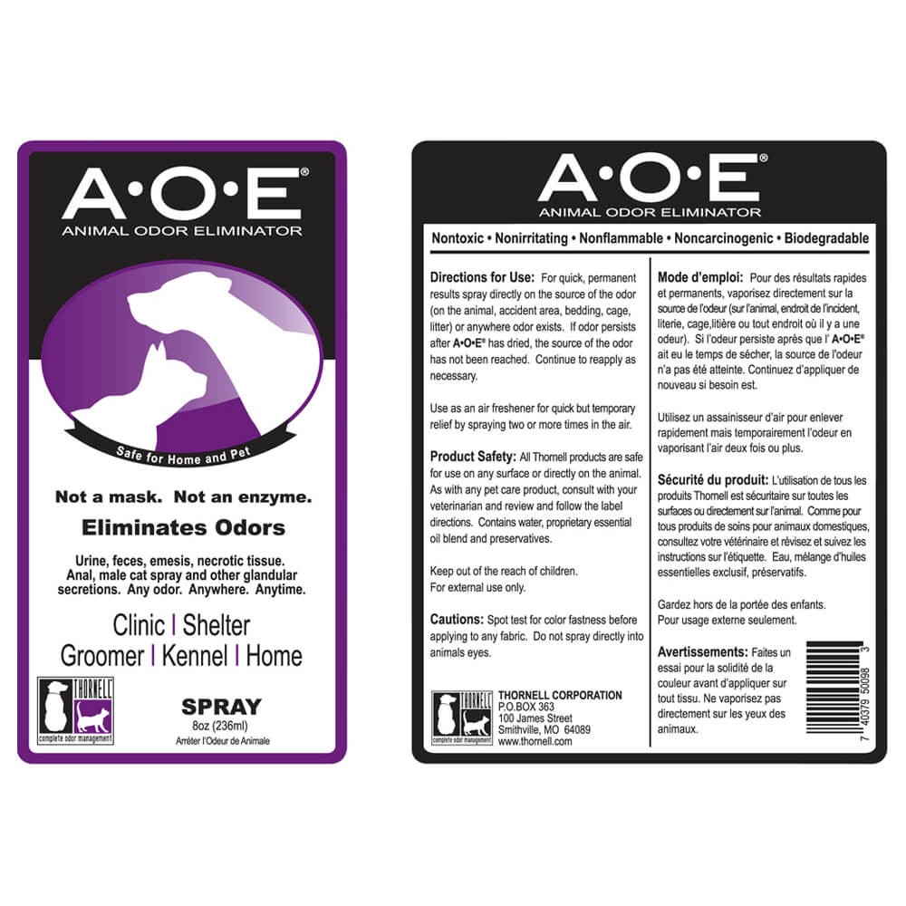 A.O.E. Animal Odor Eliminator Spray 8 fl oz