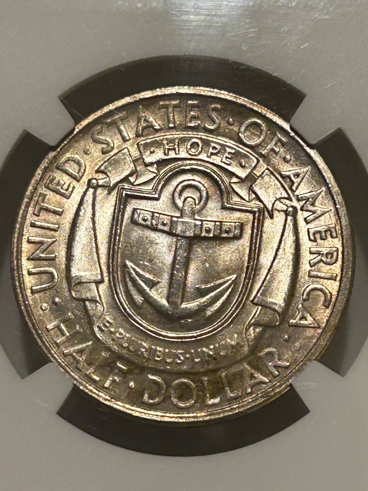 1936 D Rhode Island Silver Half Dollar NGC MS64