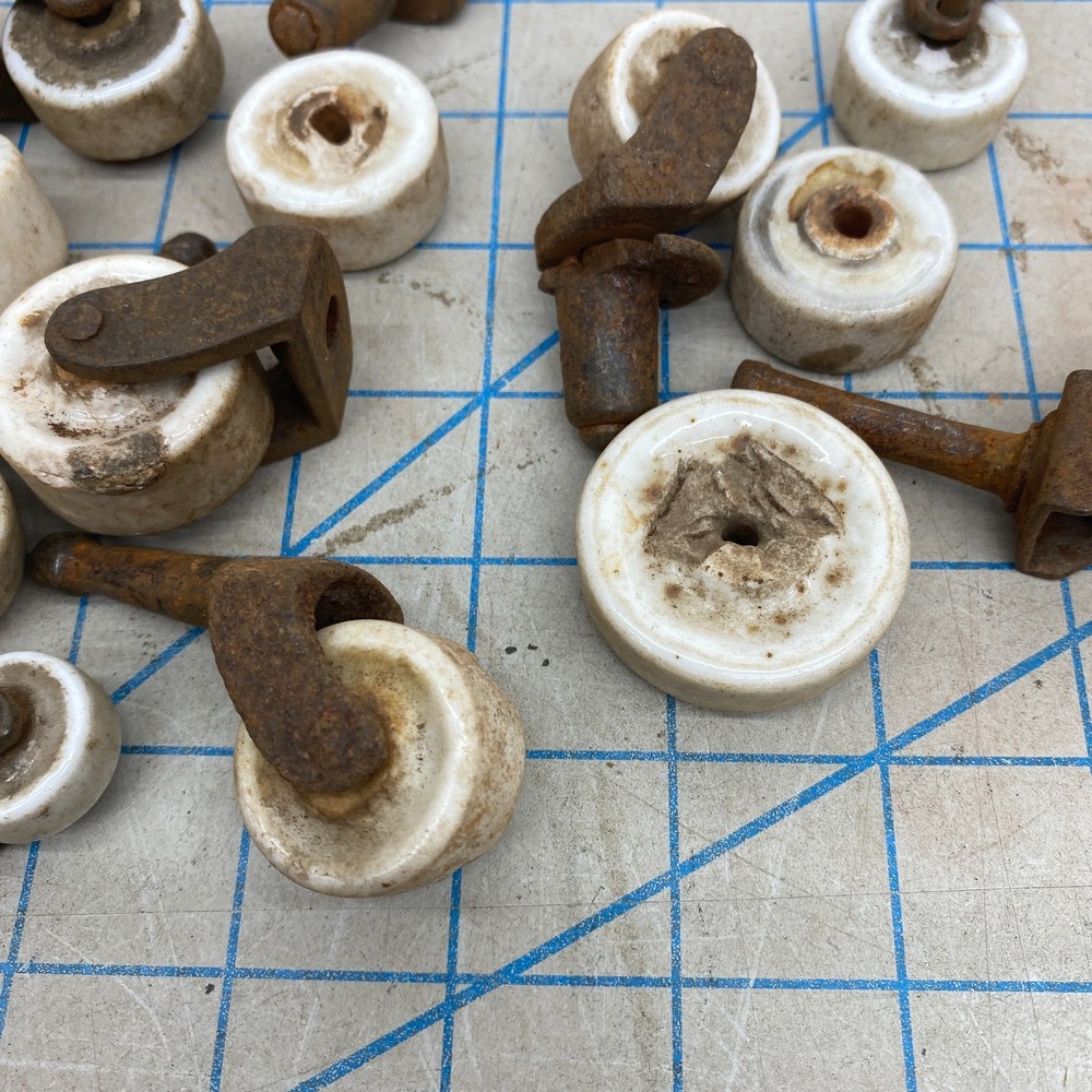 Antique Casters Swivel Wheels Lot Ceramic
