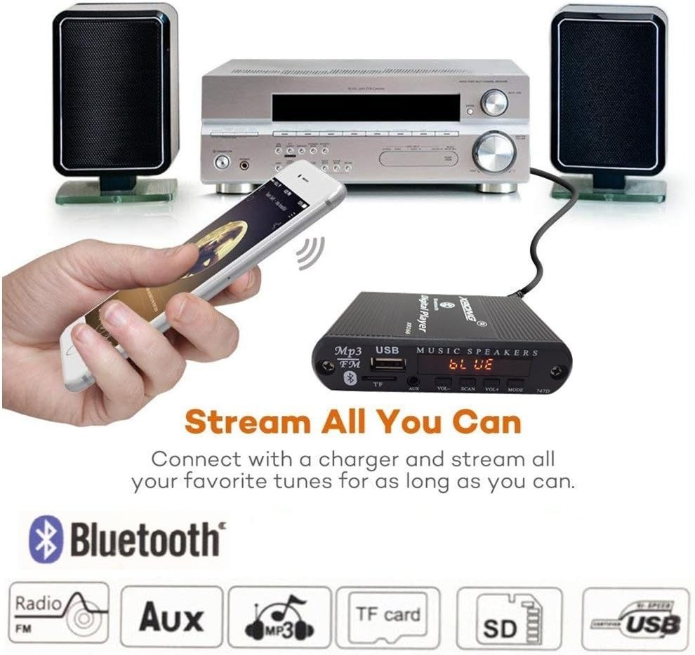 Multi-Functional Bluetooth Receiver with Remote Control & Audio Output Options