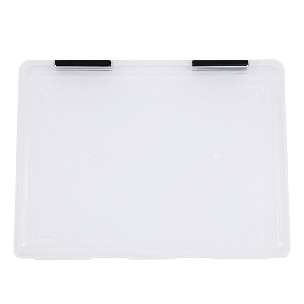 12 Pcs A4 Clear File Boxes Paper Storage Box Document File Holder with Buckle