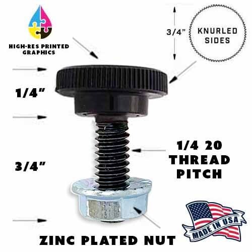 4 Black Knurled Custom License Plate Frame Tag Bolt Kit USA BALD EAGLE 🦅