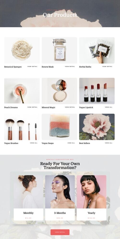 Beautiful Elementor Templates 15 , Mobile Responsive, Salon WordPress Website.