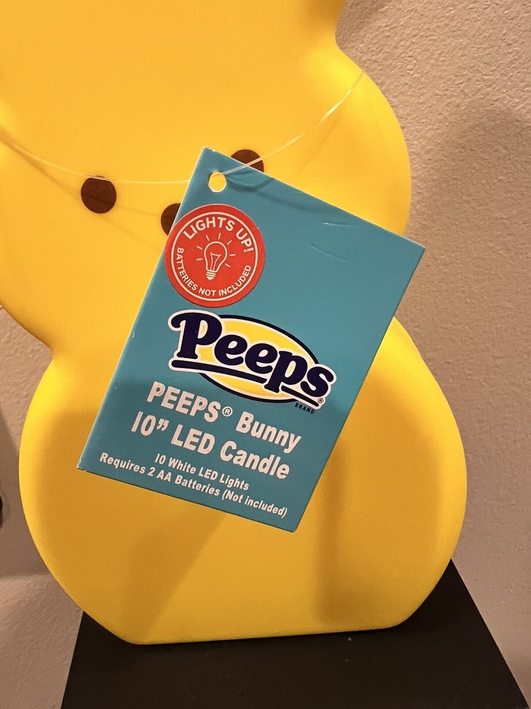 NEW Peeps Yellow Easter Bunny LED Light\Candle - 10” Tall