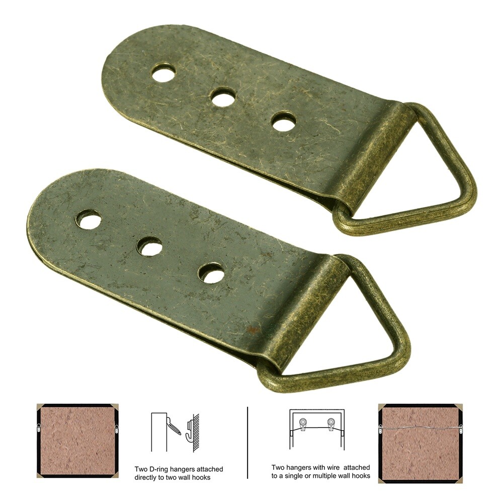 2/10/20pcs Picture Frame Hooks Triangle D-Ring Mirror Frame Hangers Home Office