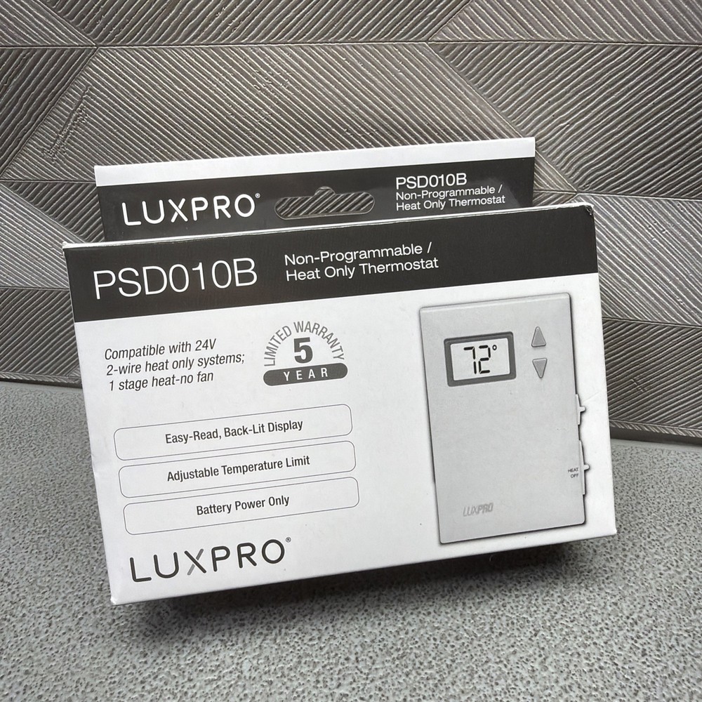 LUXPRO PSD010B NON PROGRAMMABLE / HEAT ONLY THERMOSTAT