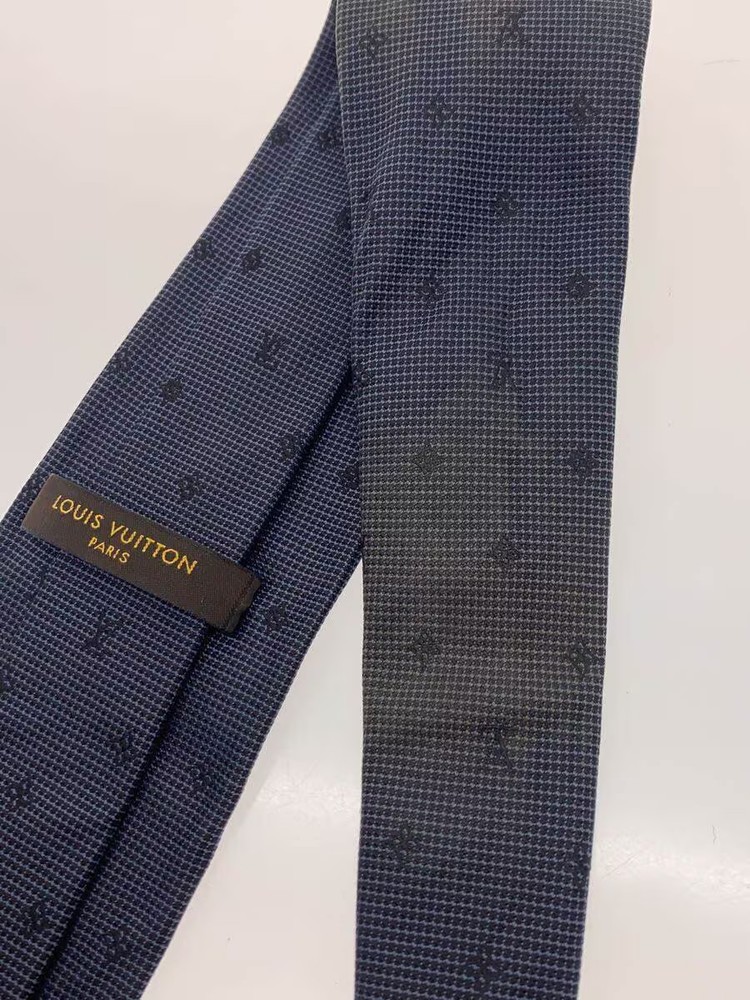 LOUIS VUITTON Tie Silk NVY Total Pattern Men
