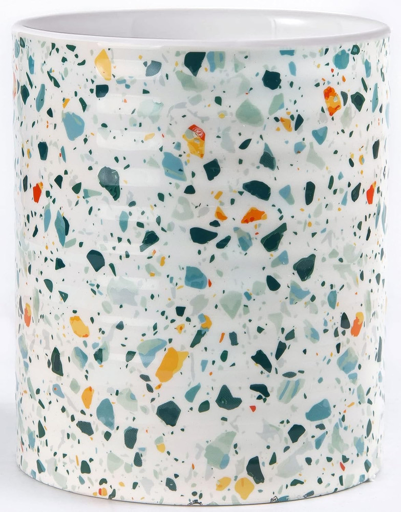 Kitchen Utensil Holder,7.2″Extra Large Stable Terrazzo Marble Pattern Ceramic Ut