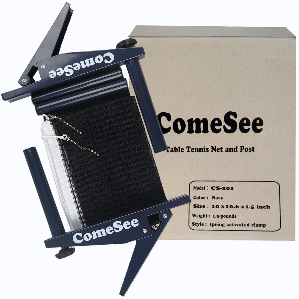 Ping Pong Net Set Table Tennis Table Post Professional Spring Activated Clamp...