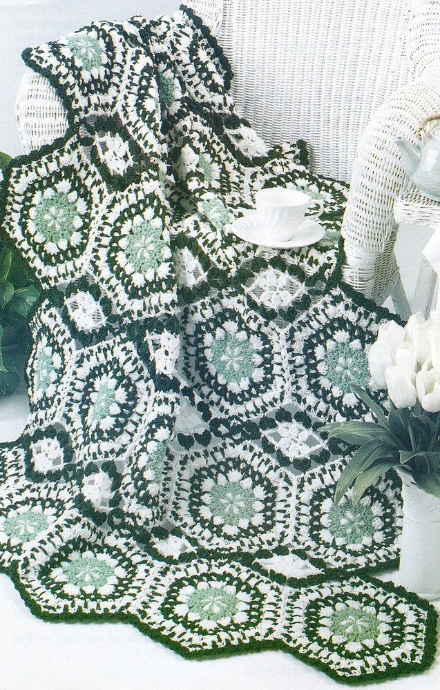 SPRINGTIME Green Delight Afghan/Crochet Pattern INSTRUCTIONS ONLY