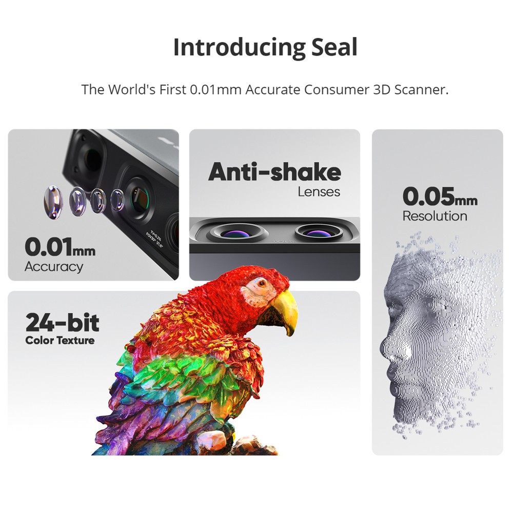 3DMakerpro Seal Handheld 3D Scanner 0.01mm Accuracy 10FPS for 3D Printer D4J9
