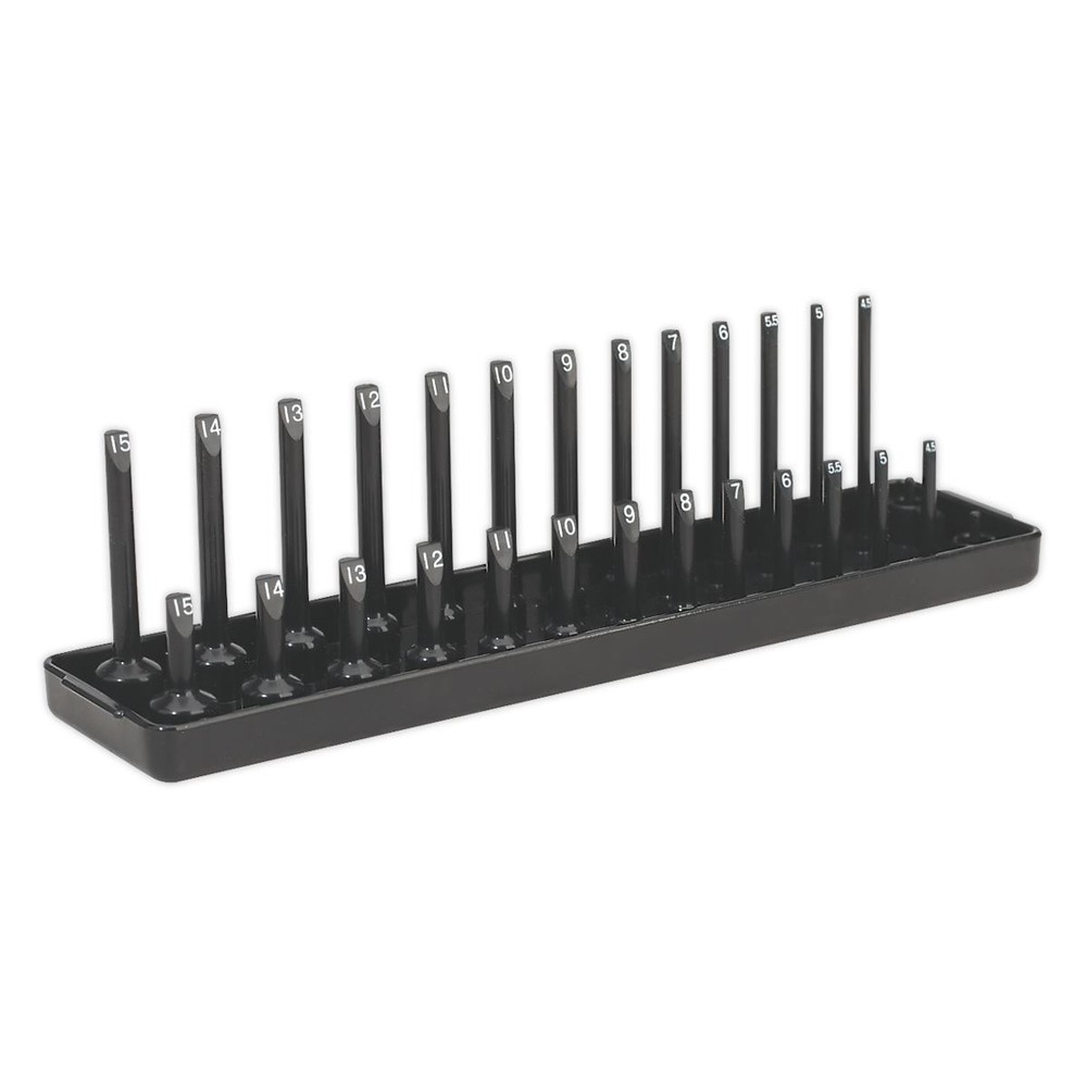 Sealey Socket Holder 1/4"Sq Drive 4-15mm Premier Standard Deep Storage