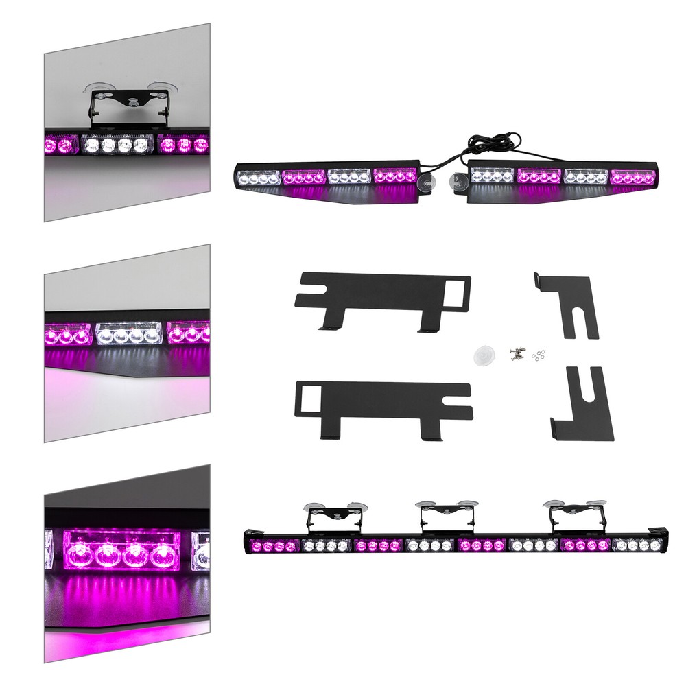 LED Strobe Light Bar Emergency Rooftop Flash Warning Traffic Advisor Waterproof