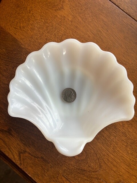 Vintage White Porcelain Seashell Dish