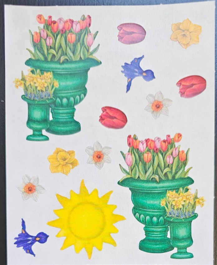 Creative Memories Spring Sensation Stickers - 4 block sticker sheets - NEW!