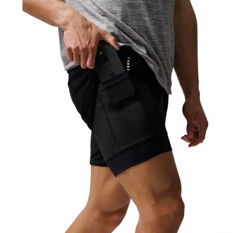 Three Nails men’s Pro-Tech 2.0 7" Liner Shorts in black size medium
