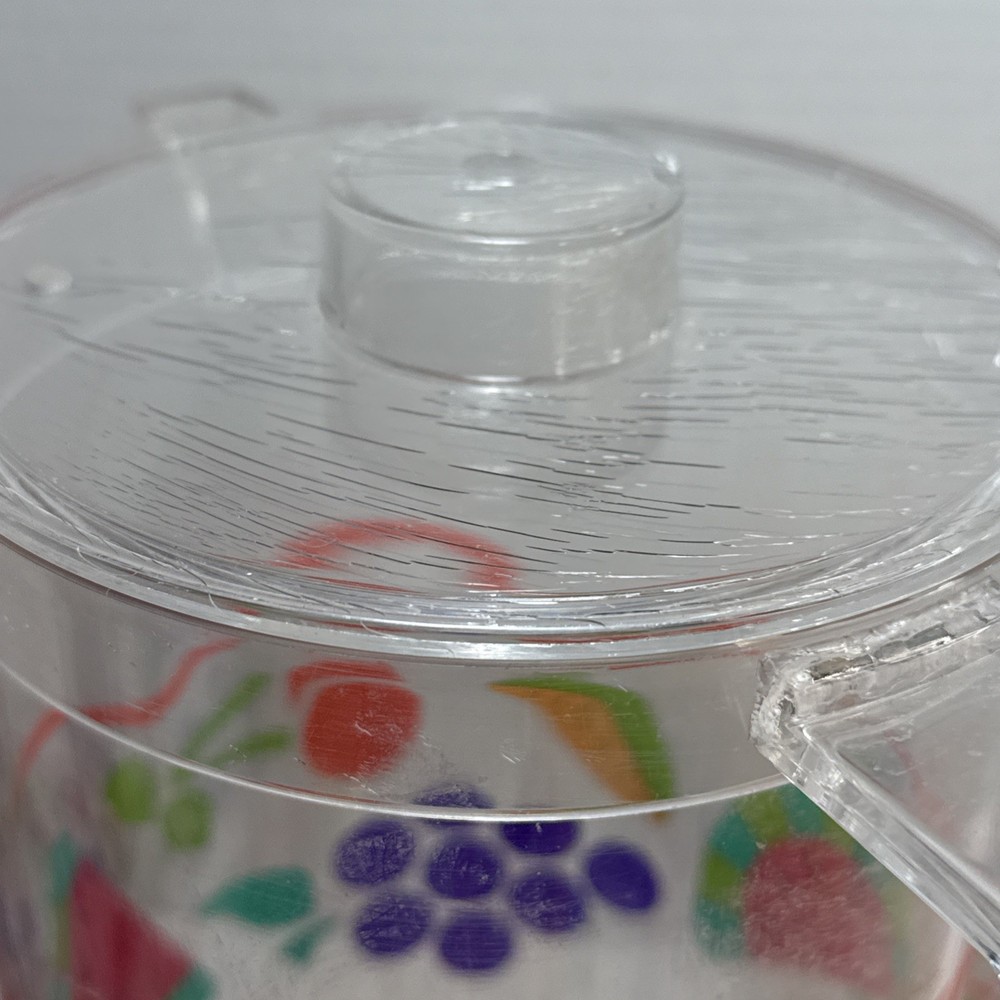 Leahy Designs Pitcher & 6 Cups Set With Fruit Pattern 1992