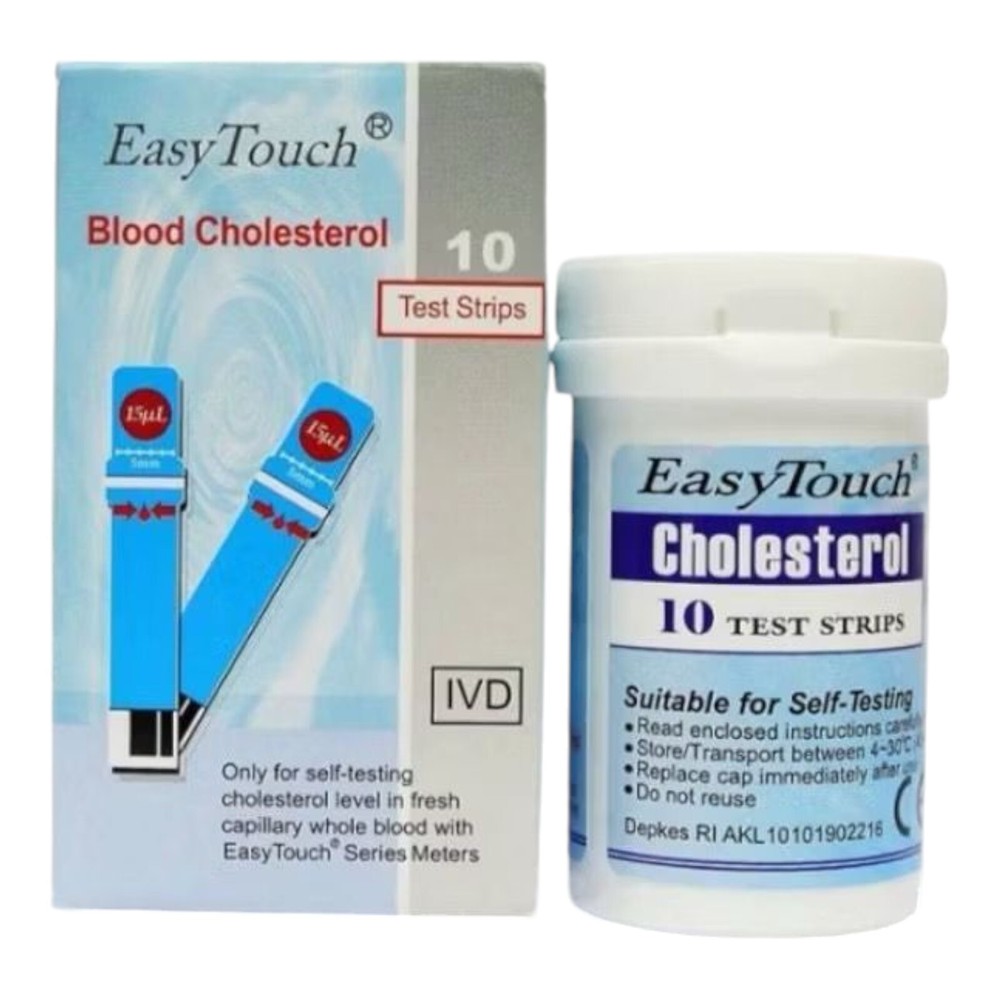 Easy Touch Test Strips For BLOOD CHOLESTEROL Level Check (10 Test Strips)