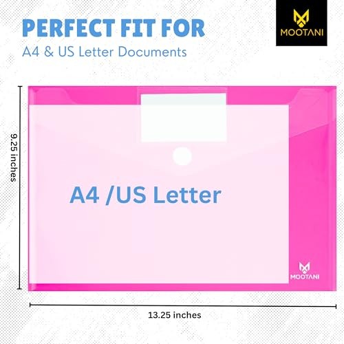 Pack Plastic Envelopes, Folders for Documents, Poly Envelopes A4/US Letter 5