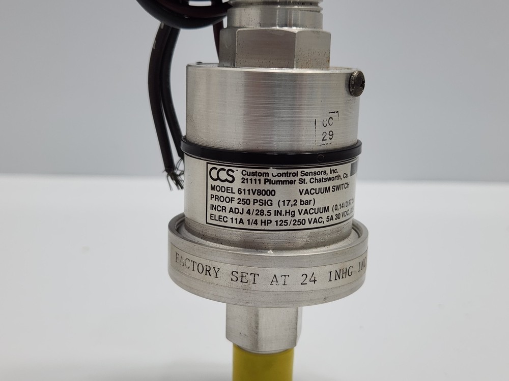 CUSTOM CONTROL SENSORS CCS 611V8000 VACUUM SWITCH 250 PSIG