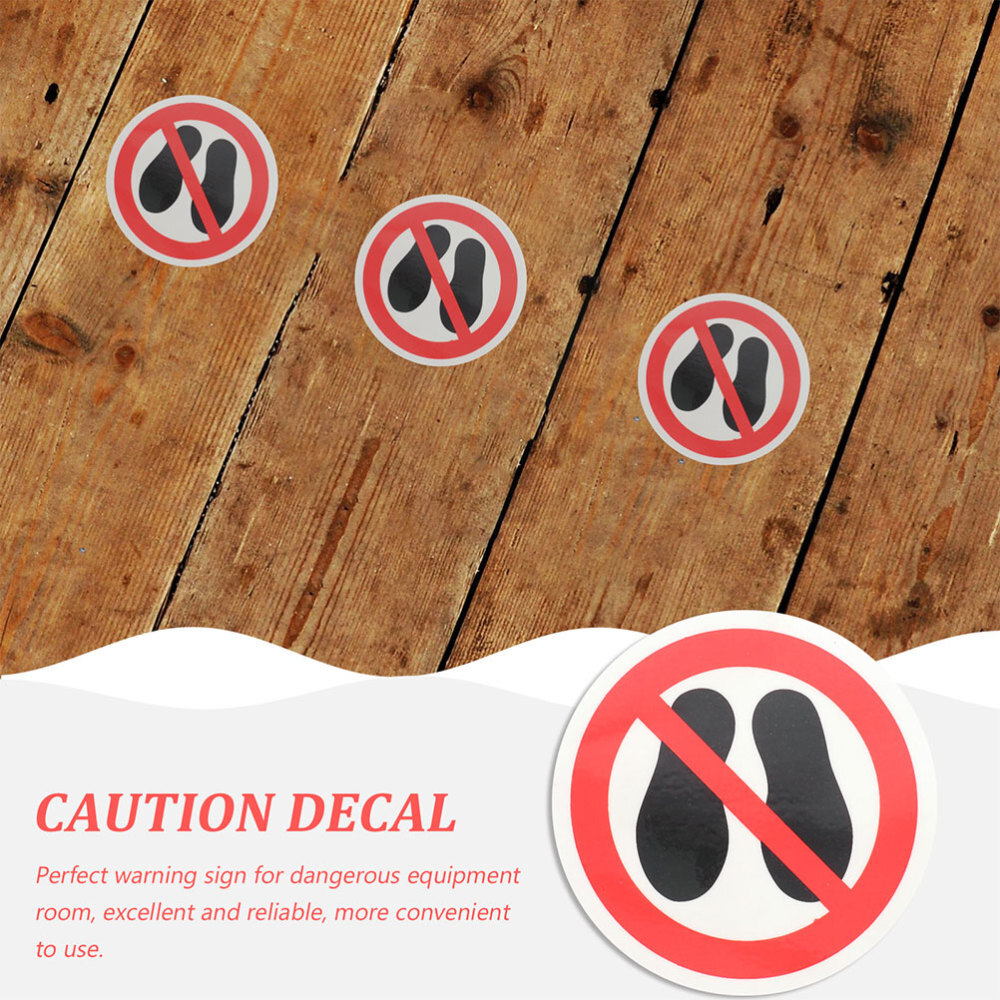 3 Pcs Caution Decal Do Not Step Stickers Safety Warning Round