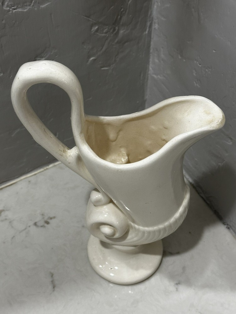 Vintage Hand Signed Vase White 10”