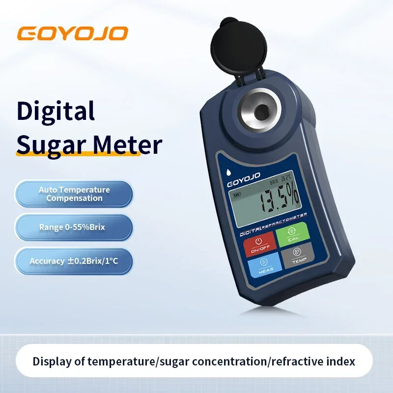 Digital Fruit Refractometer Brix Meter 0-55.0% Measurement Sugar Content Tester