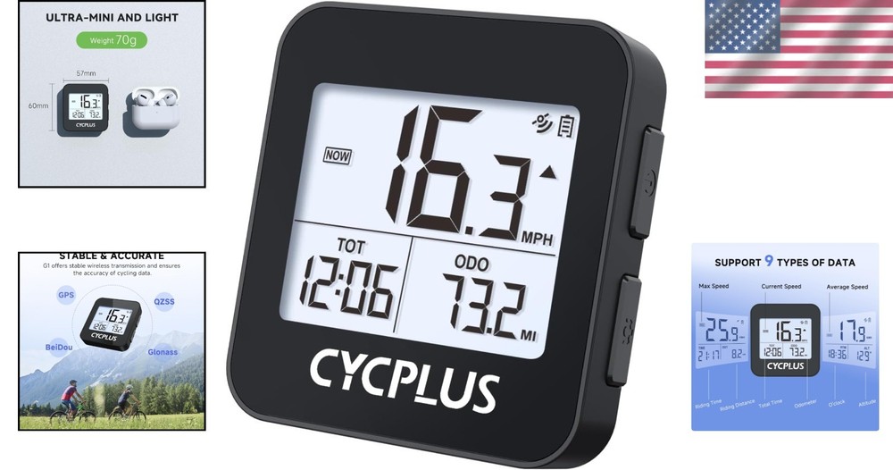 Compact Waterproof Bicycle Speedometer with Automatic Backlight & Easy Interface