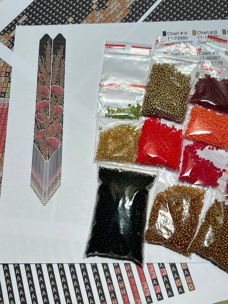 Kit for making a necklace gerdan. Beading Loom Pattern. #C31
