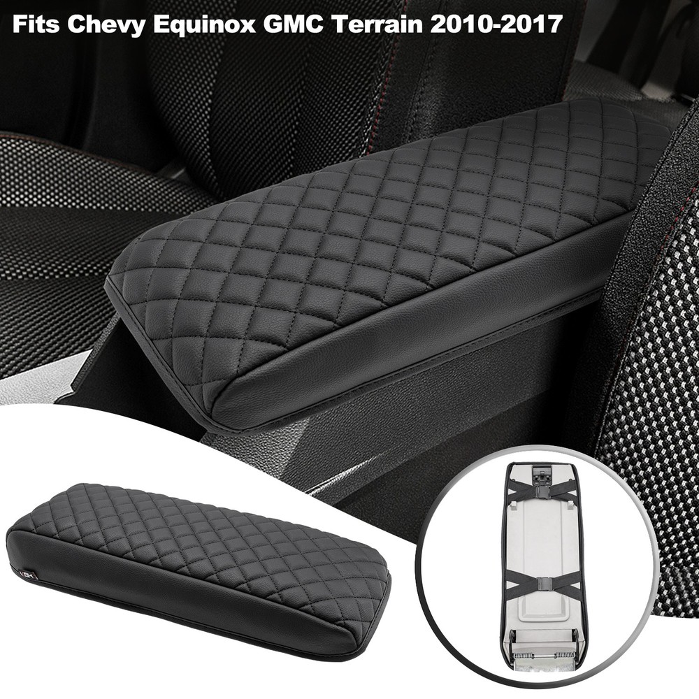 Middle Console Lid Armrest Cover Protector Pad Black For 2010-2017 GMC Terrain