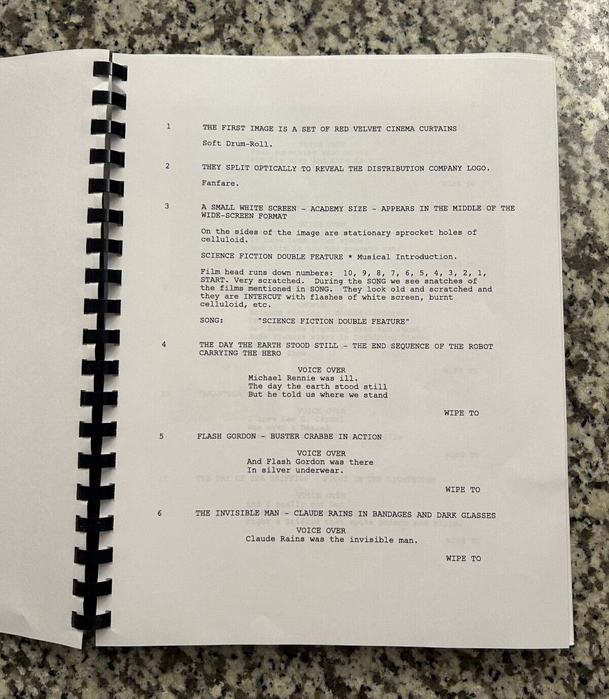 Rocky Horror Picture Show Horror Movie Script Reprint Full Screenplay Script