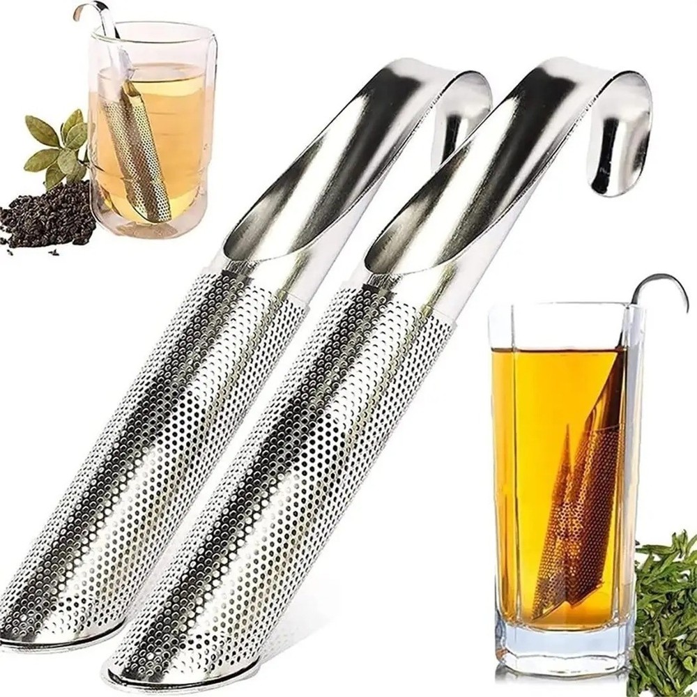 1-Pack Stainless Steel Tea Diffuser Stick – Loose Leaf Strainer with Hook Handle