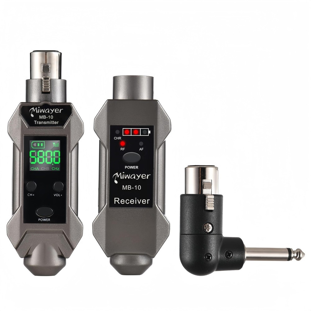 Wireless Microphone Transmitter UHF Plug-on Mic Adapter 16 Channels Wireless ...