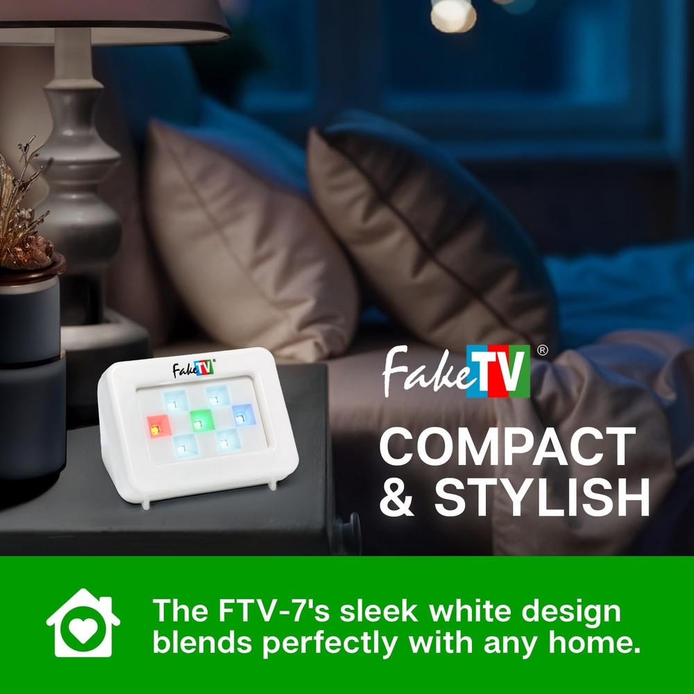 - FTV-7 White – Advanced Home Security Television Simulator – Theft Deterrent...