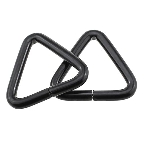 RLECS 20PSC 1 Inch Black Metal Triangle Ring Buckle Triangle Closure Ring