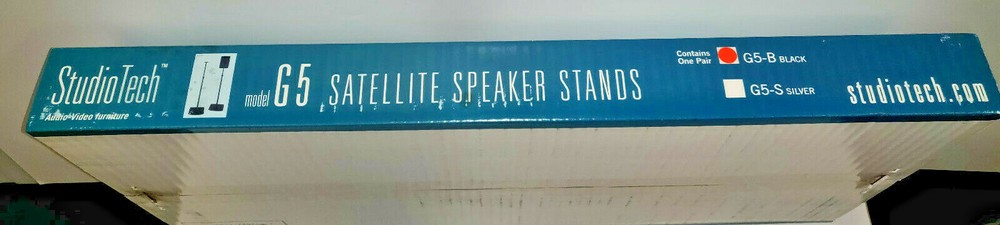 STUDIOTECH G5-B Adjustable Satellite Speaker Stands, Black, One Pair