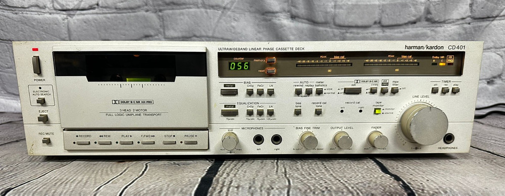 RARE 1983 HarmanKardon CD401 Ultrawideband Linear Phase 3 head Cassette DeckWork
