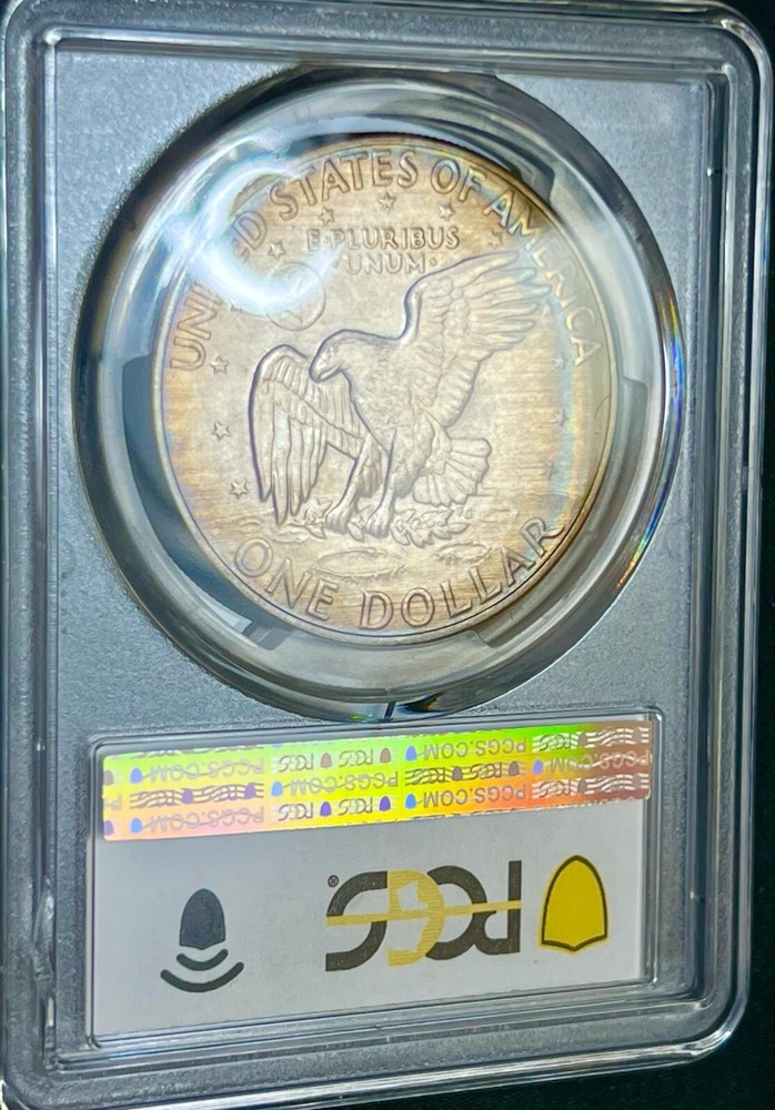 🔥🎄1972-D EISENHOWER DOLLAR NGC MS65!!! RAINBOW TONED SUPERB LUSTER!! 🎄🔥
