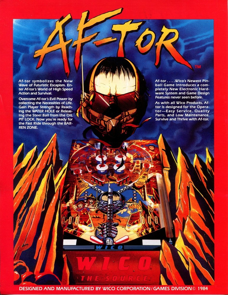 Af-Tor Wico Pinball Flyer/ Ad / Brochure - Mint