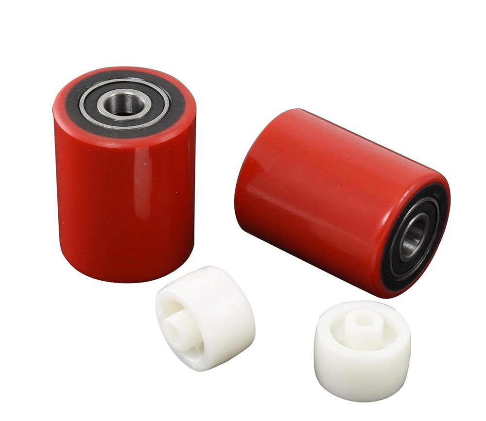 Pallet Jack/Truck Load Wheels Set with Entry Exit Roller (4 Pcs) 2.75" X 3.75" w