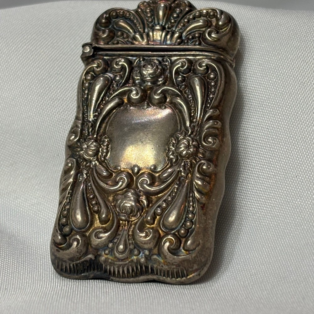 Antique Sterling Silver Match Safe 16 Gram Vesta Striker Bottom