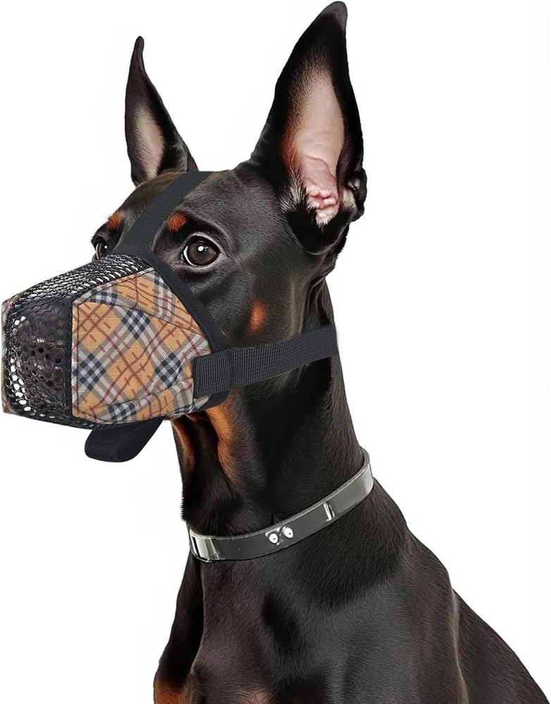 Dog Muzzle Small Large Dogs Soft Nylon Basket Muzzle W/ Adjustable Strap