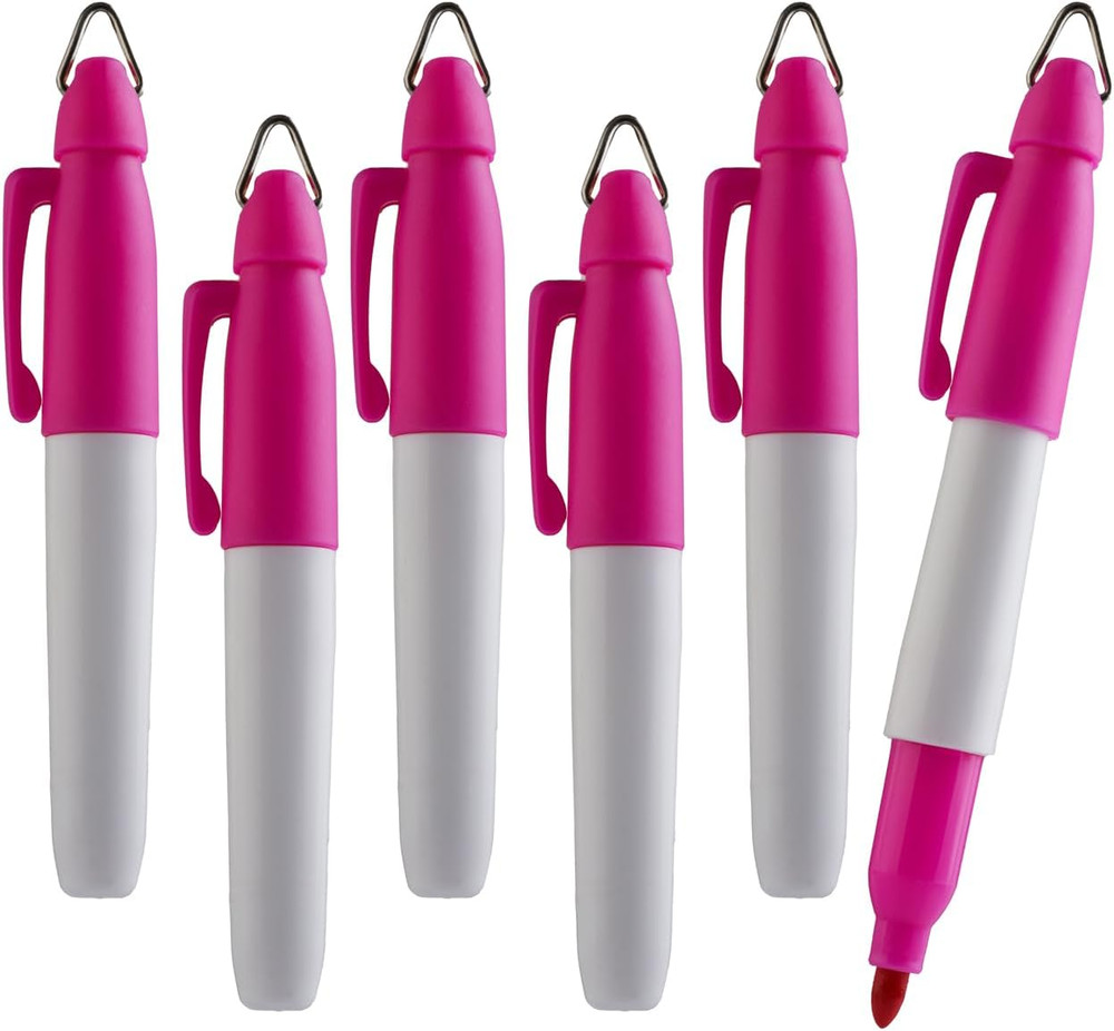 Mini Permanent Markers, Assorted Colours, Fine Point, 6 Count (Mixed)